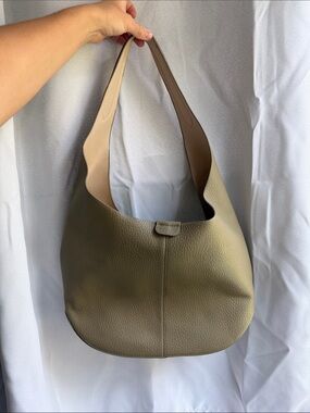 Sage Green Leather Hobo Bag - Neutral Everyday Tote